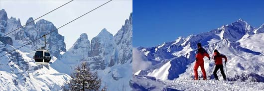 Leisure and shopping of for skiing in the magic scenario of the Dolomiti Alps Leisure and shopping of for skiing in the magic scenario of the Dolomiti Alps