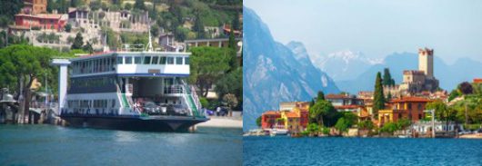 Ferry Boat and Malcesine Ferry Boat and Malcesine